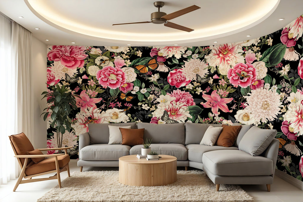 Floral Fantasy Blooms & Butterflies — Bold Florals Luxury Wallpaper Mural