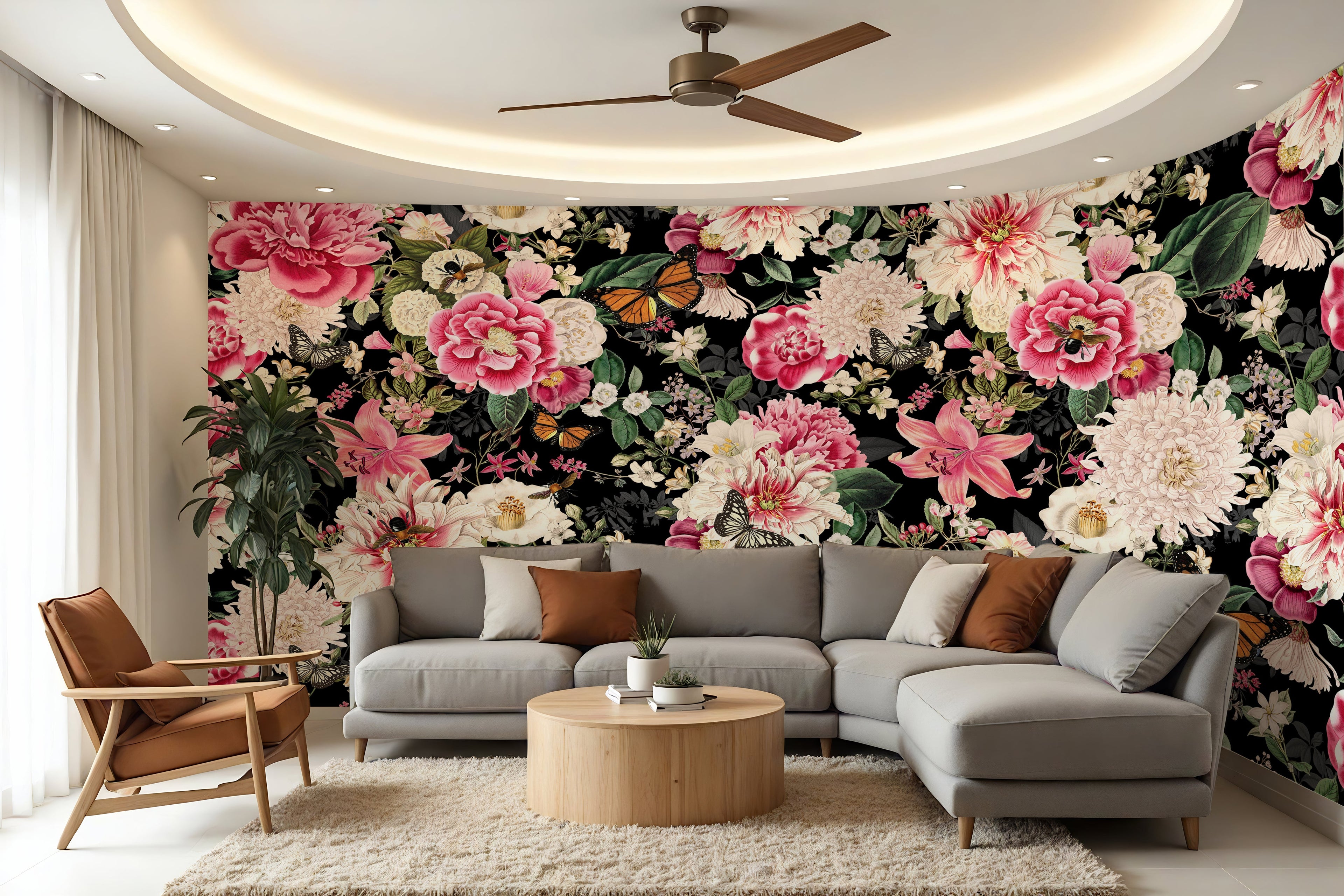 Floral Fantasy Blooms & Butterflies — Bold Florals Luxury Wallpaper Mural
