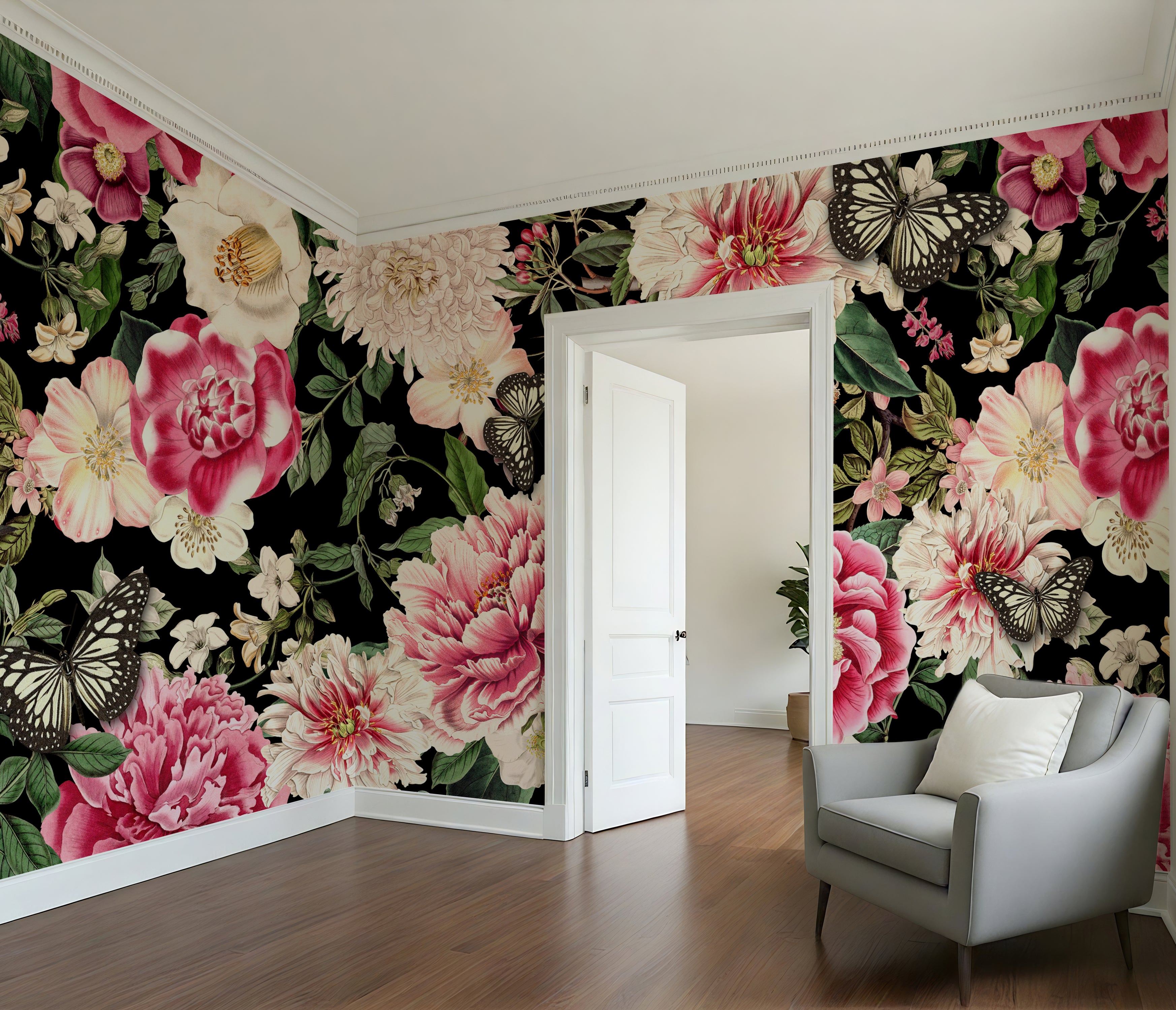 Butterfly Garden  —  Bold Florals Luxury Wallpaper