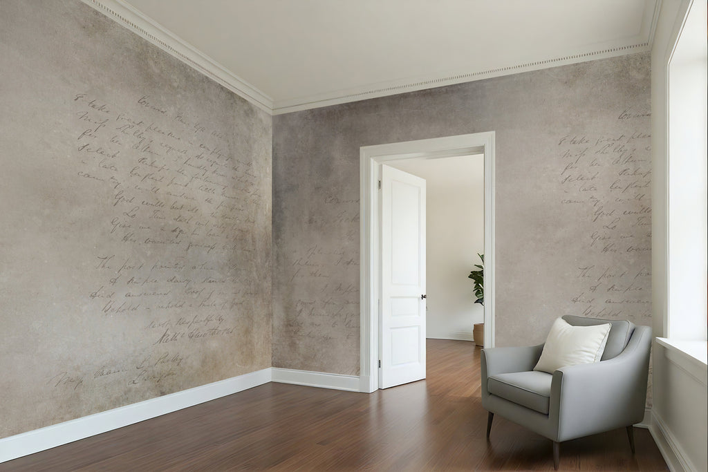 Vintage Handwriting — Rustic Farmhouse Luxury Wallpaper Mural