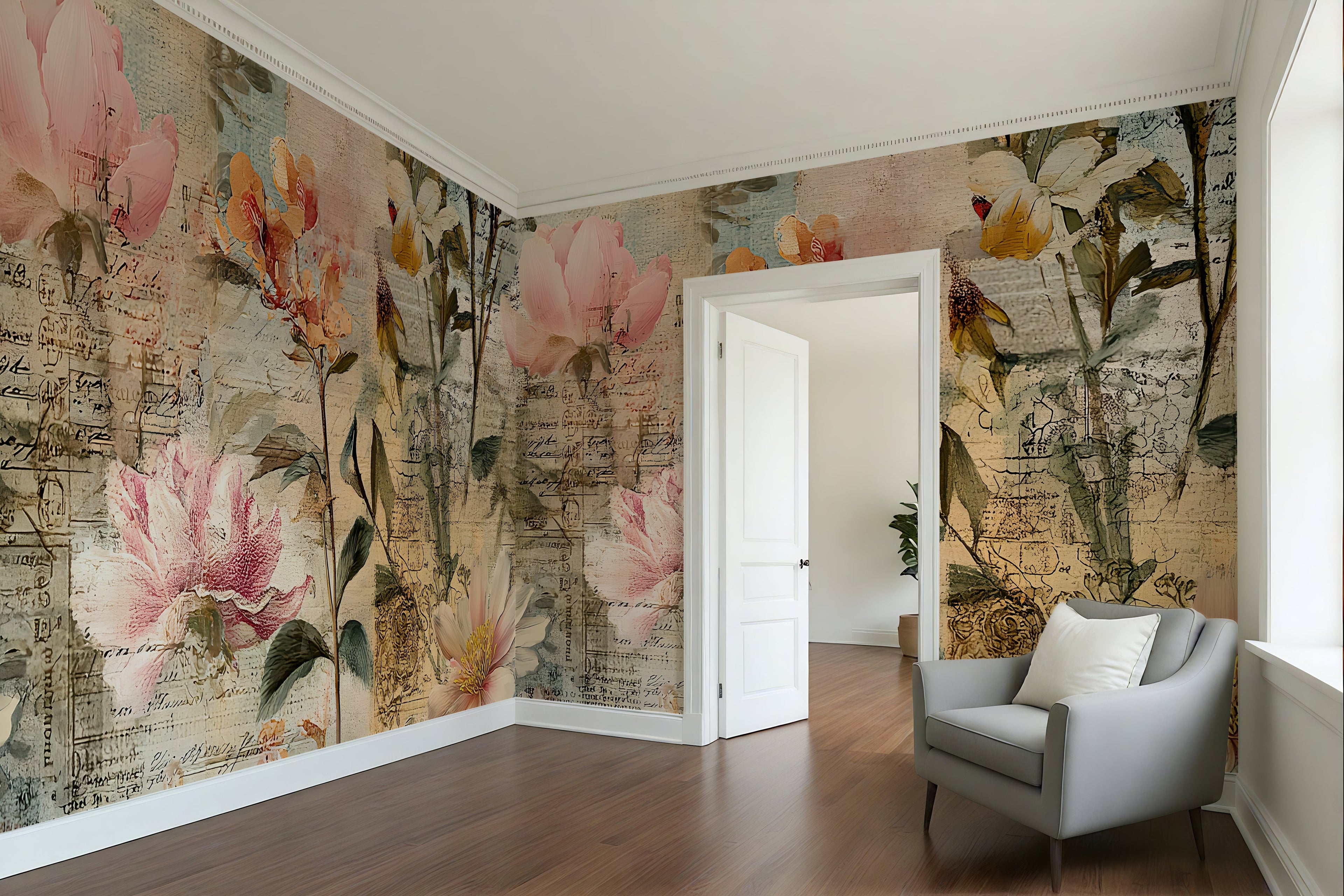 Floral Whimsy — Bold Florals Luxury Wallpaper Mural