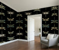 Mystic Dragonfly — Classic Stripes Luxury Wallpaper Mural