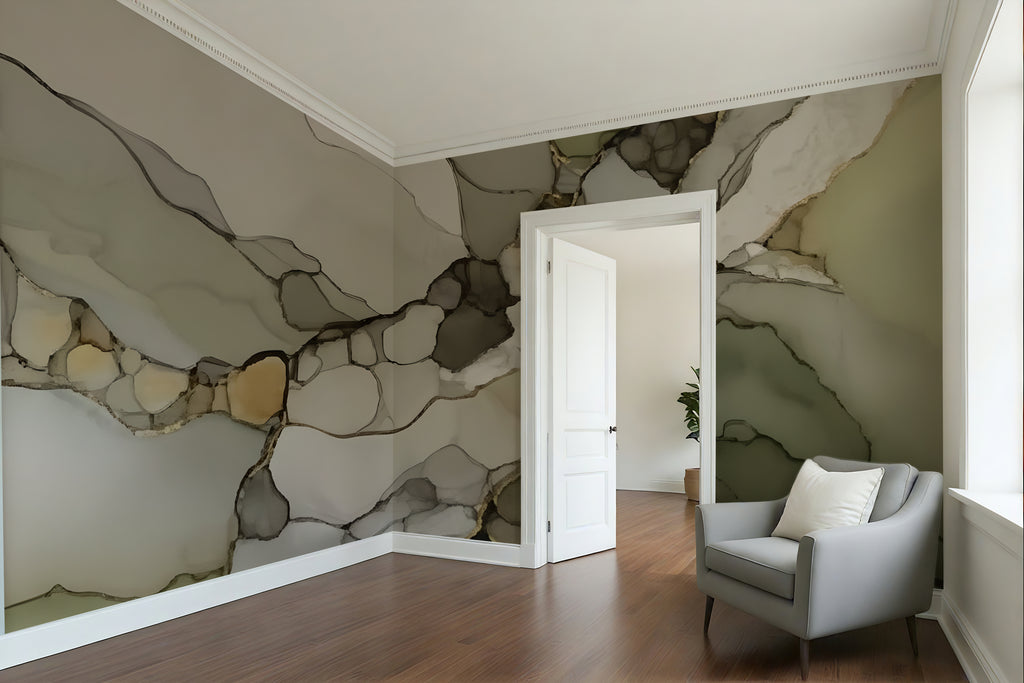 Green Earth — Abstract Luxury Wallpaper Mural