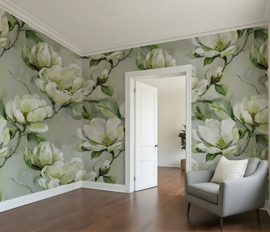 Magnolia Bloom —  Bold Florals Luxury Wallpaper