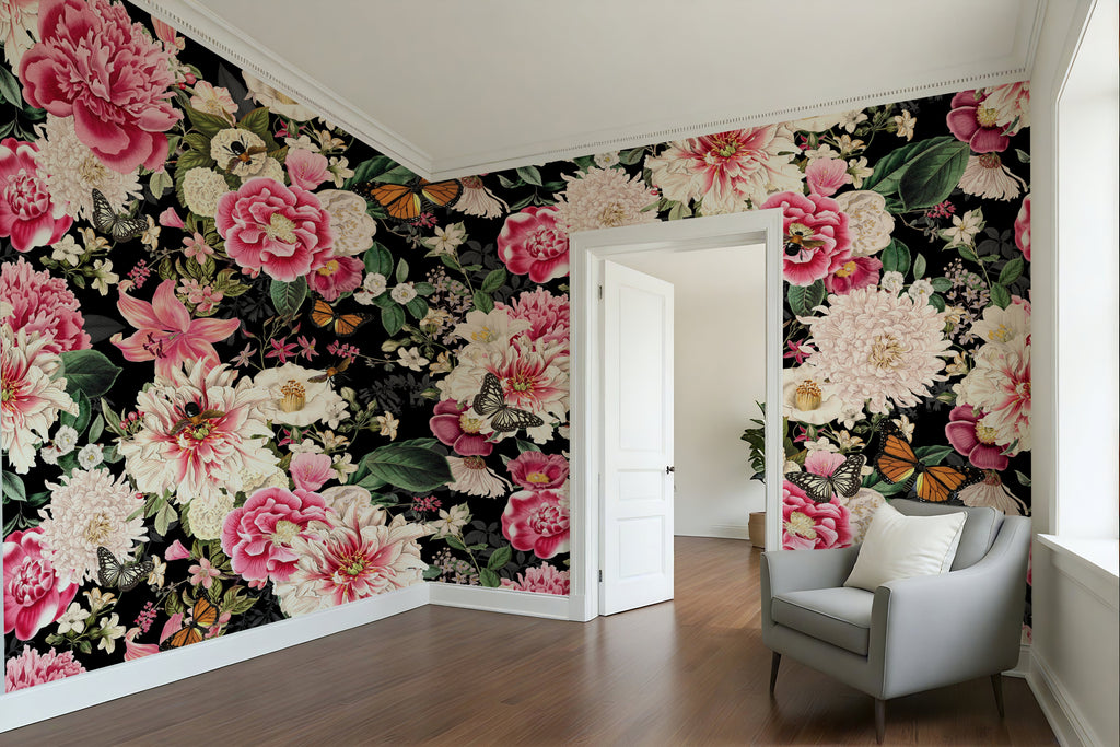Floral Fantasy Blooms & Butterflies — Bold Florals Luxury Wallpaper Mural