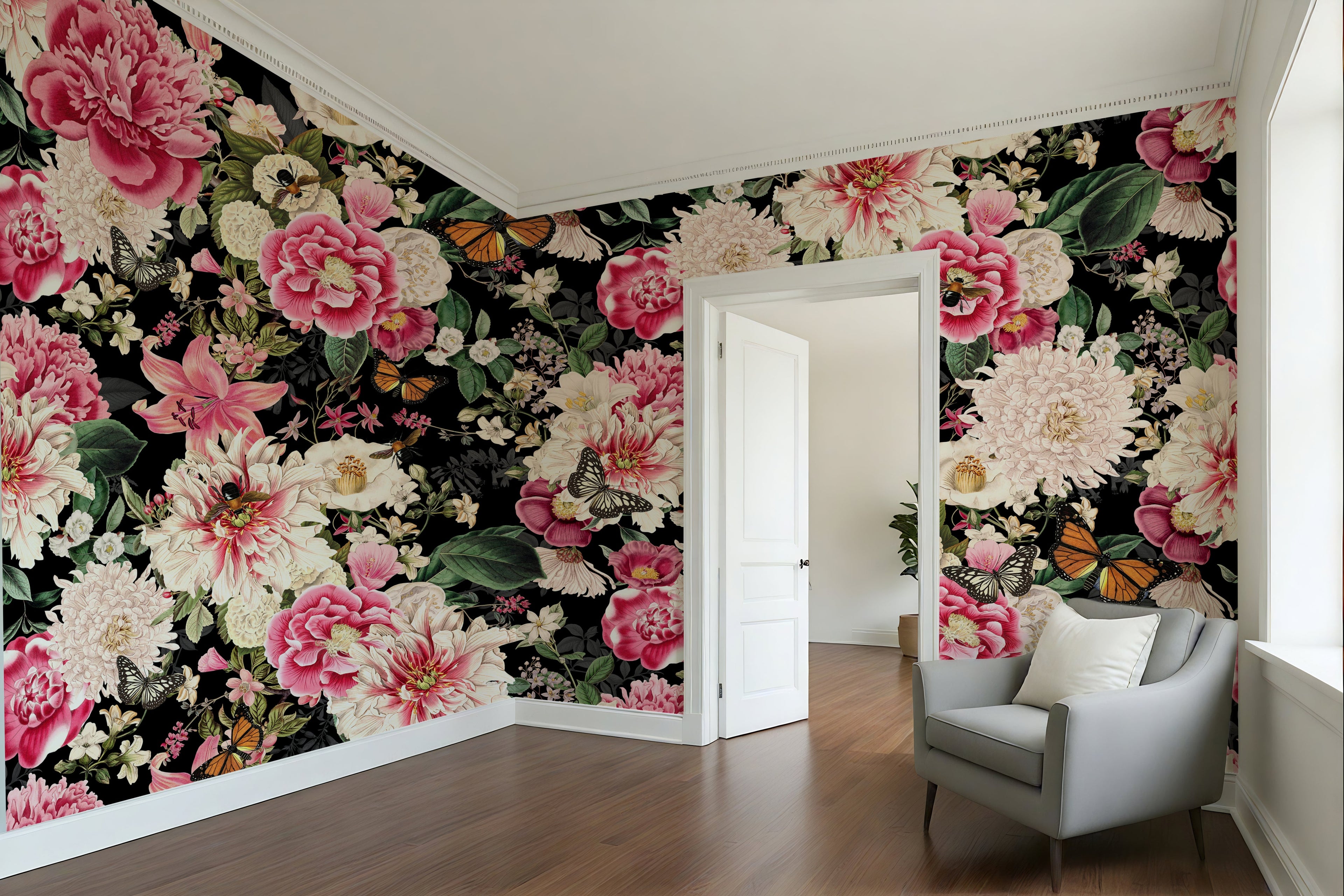 Floral Fantasy Blooms & Butterflies — Bold Florals Luxury Wallpaper Mural