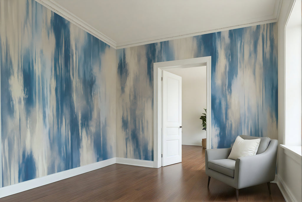 Soft Washed Ikat - Abstract Luxury Wallpaper Murals