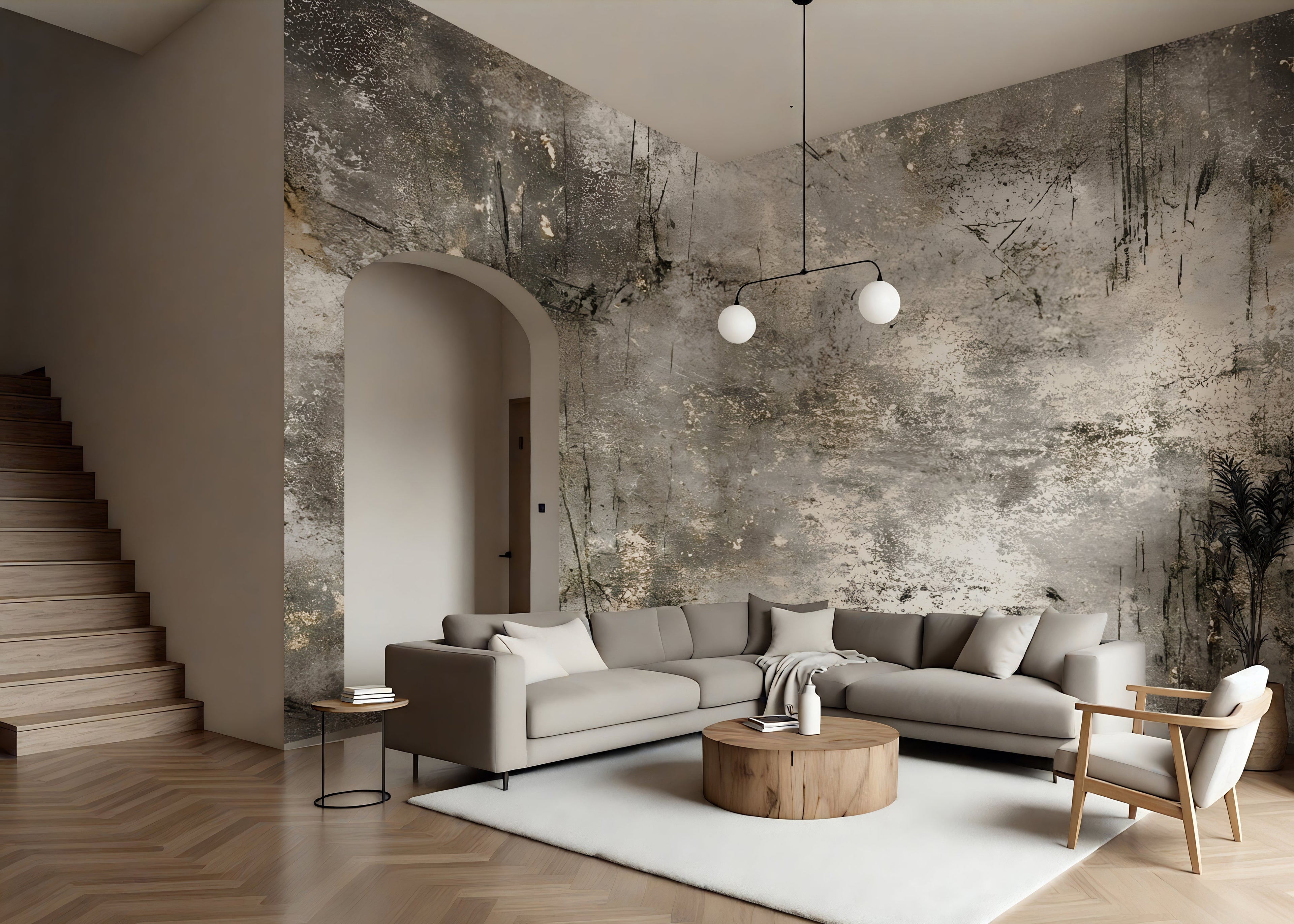 Distressed Scratched Concrete — Luxe Textures Luxury Wallpaper Mural