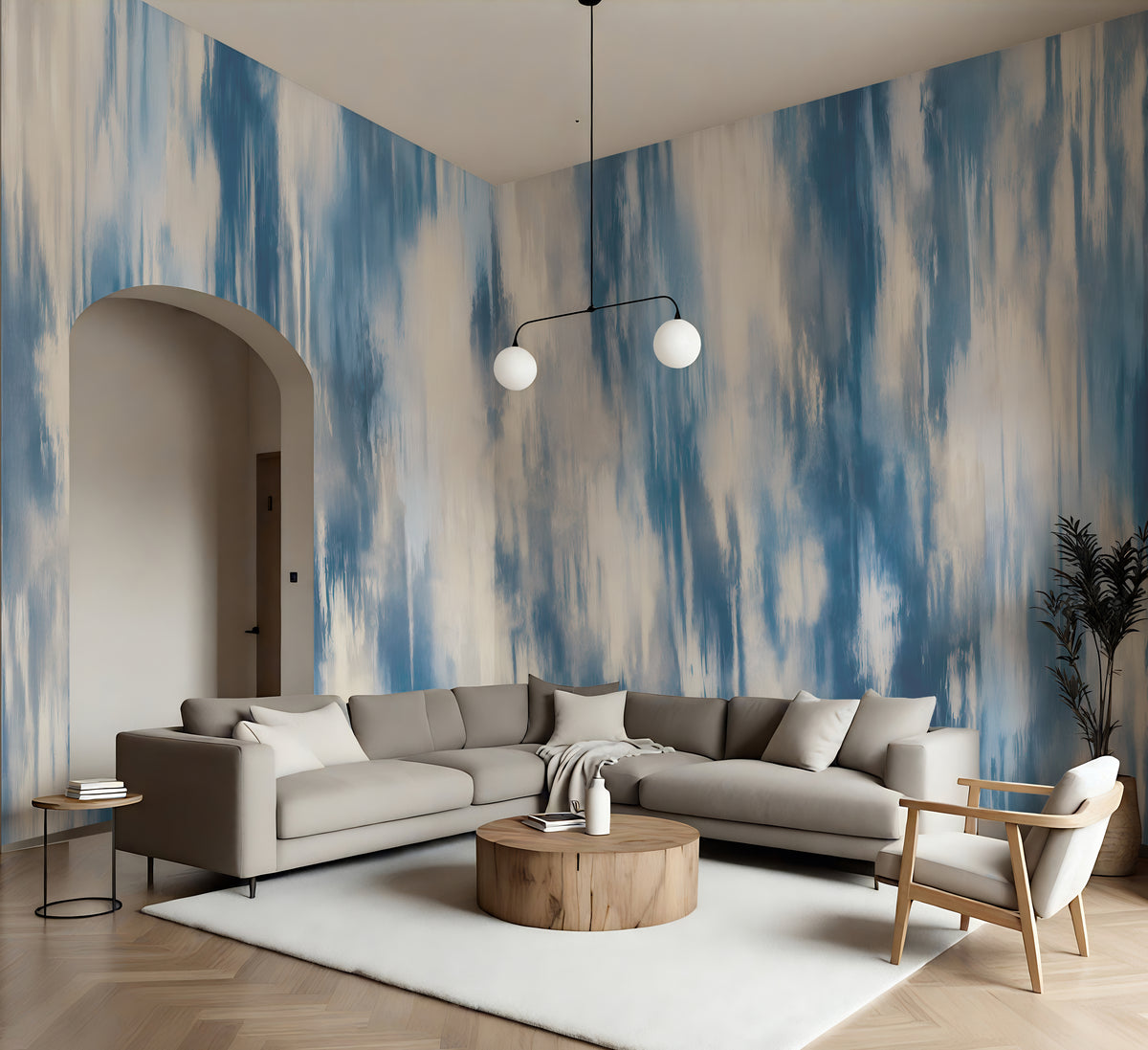 Soft Washed Ikat - Abstract Luxury Wallpaper Murals