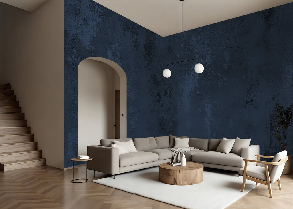 Navy Plaster — Luxe Textures Luxury Wallpaper Mural