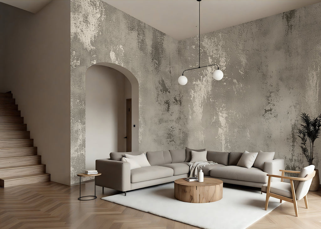 Gray & White Plaster — Luxe Textures Luxury Wallpaper Mural