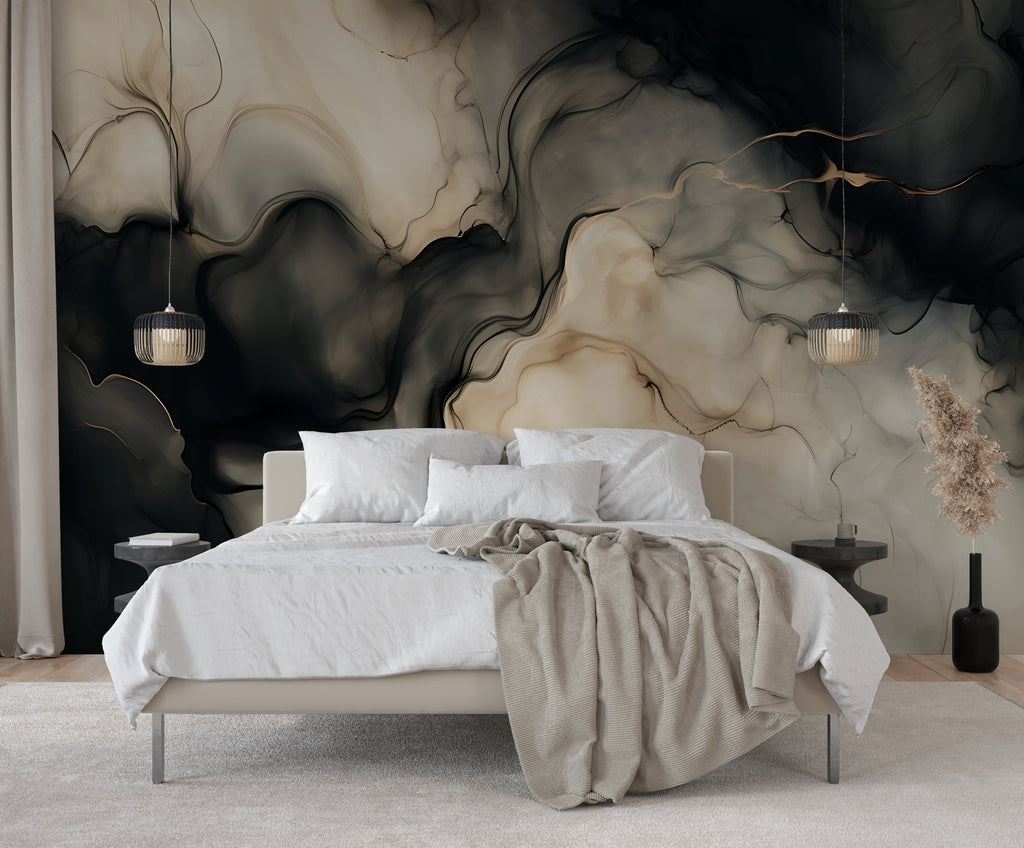 Smoke & Honey — Abstract Luxury Wallpaper Mural