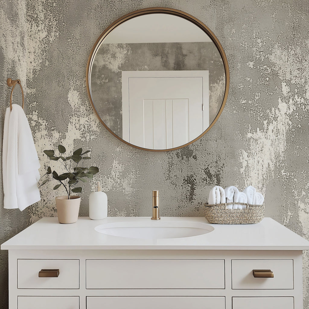 Gray & White Plaster — Luxe Textures Luxury Wallpaper Mural