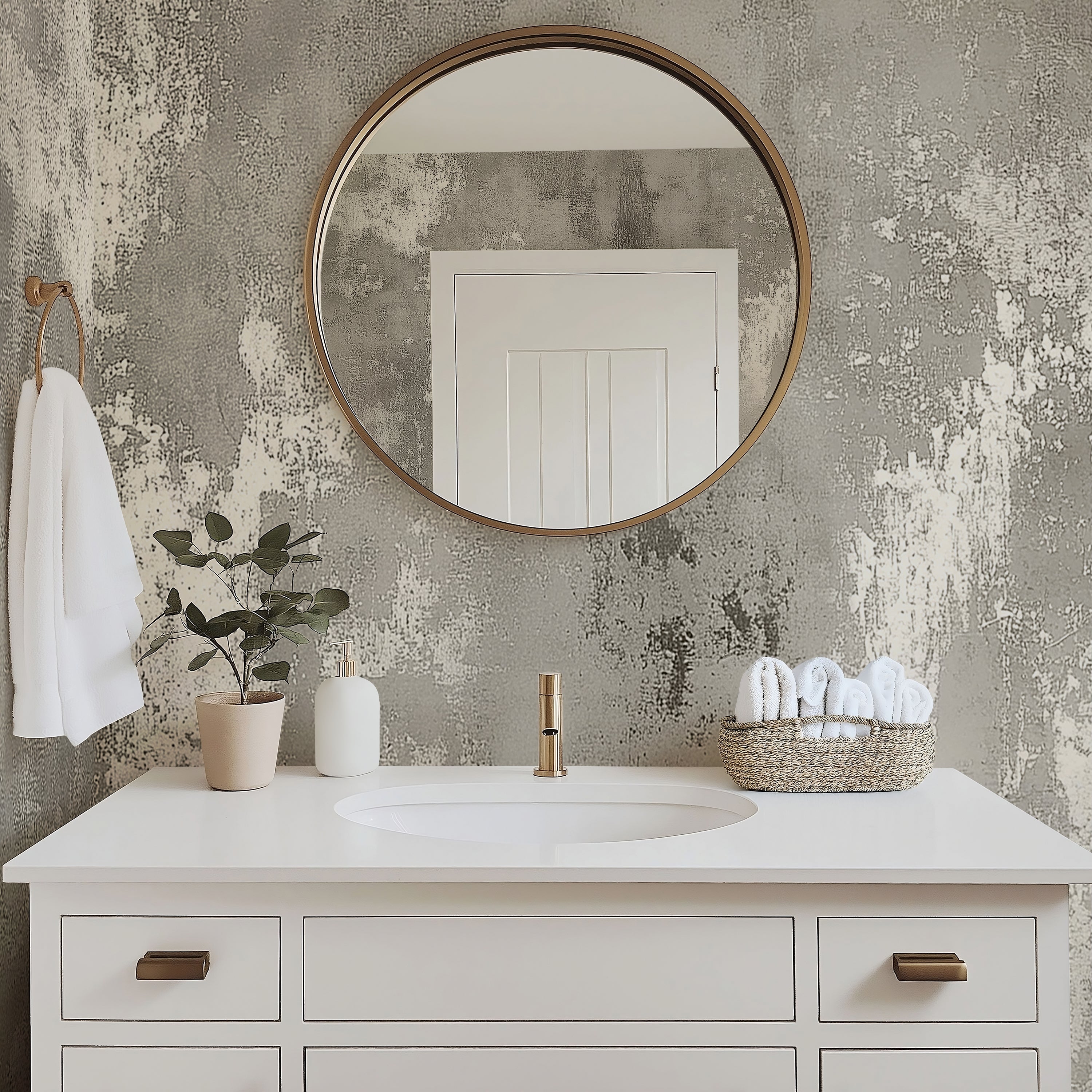 Gray & White Plaster — Luxe Textures Luxury Wallpaper Mural