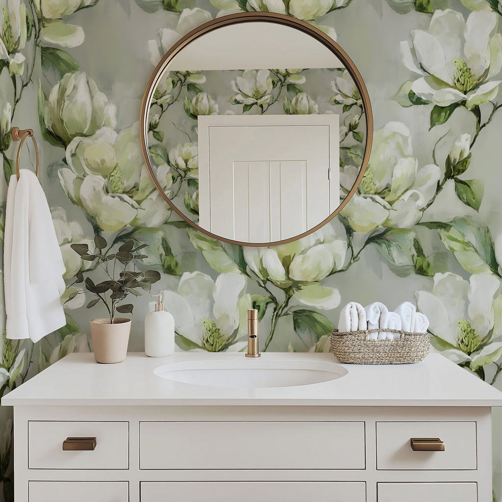 Magnolia Bloom —  Bold Florals Luxury Wallpaper