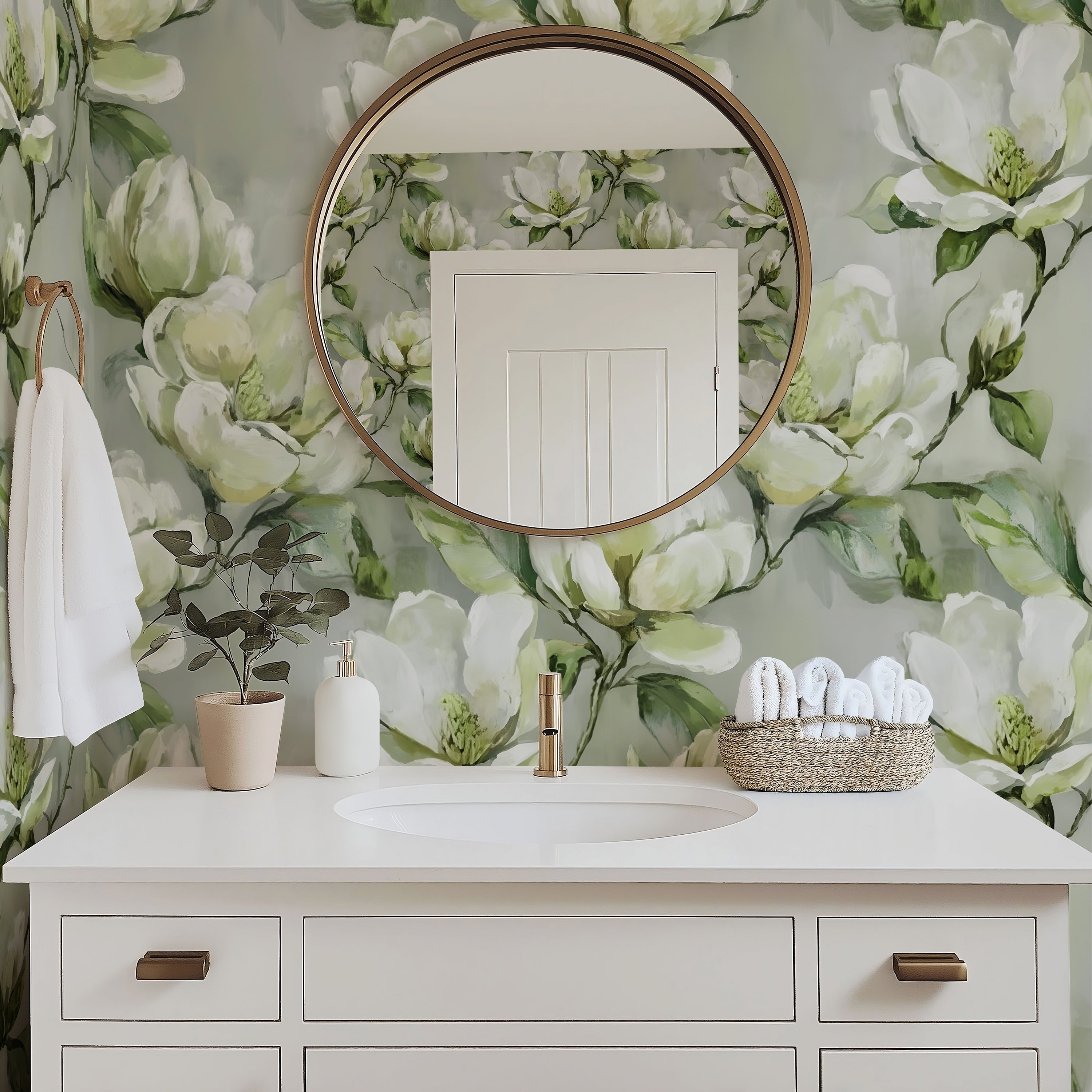 Magnolia Bloom —  Bold Florals Luxury Wallpaper