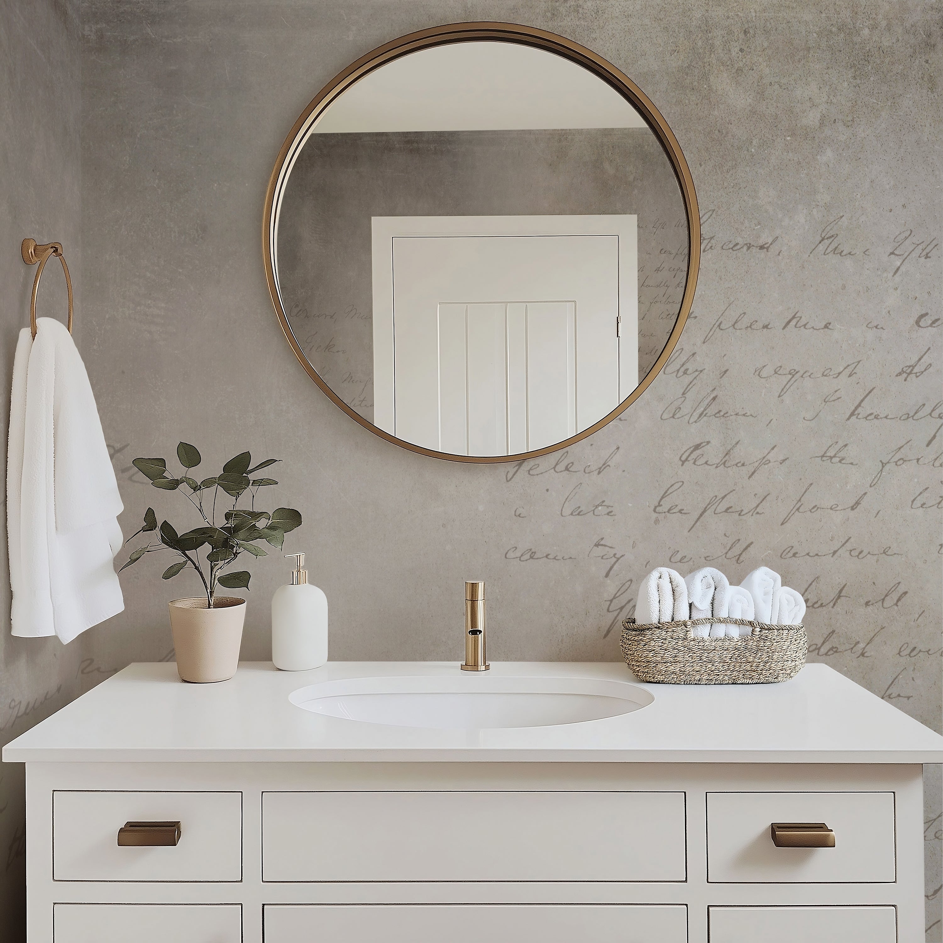 Vintage Handwriting — Rustic Farmhouse Luxury Wallpaper Mural