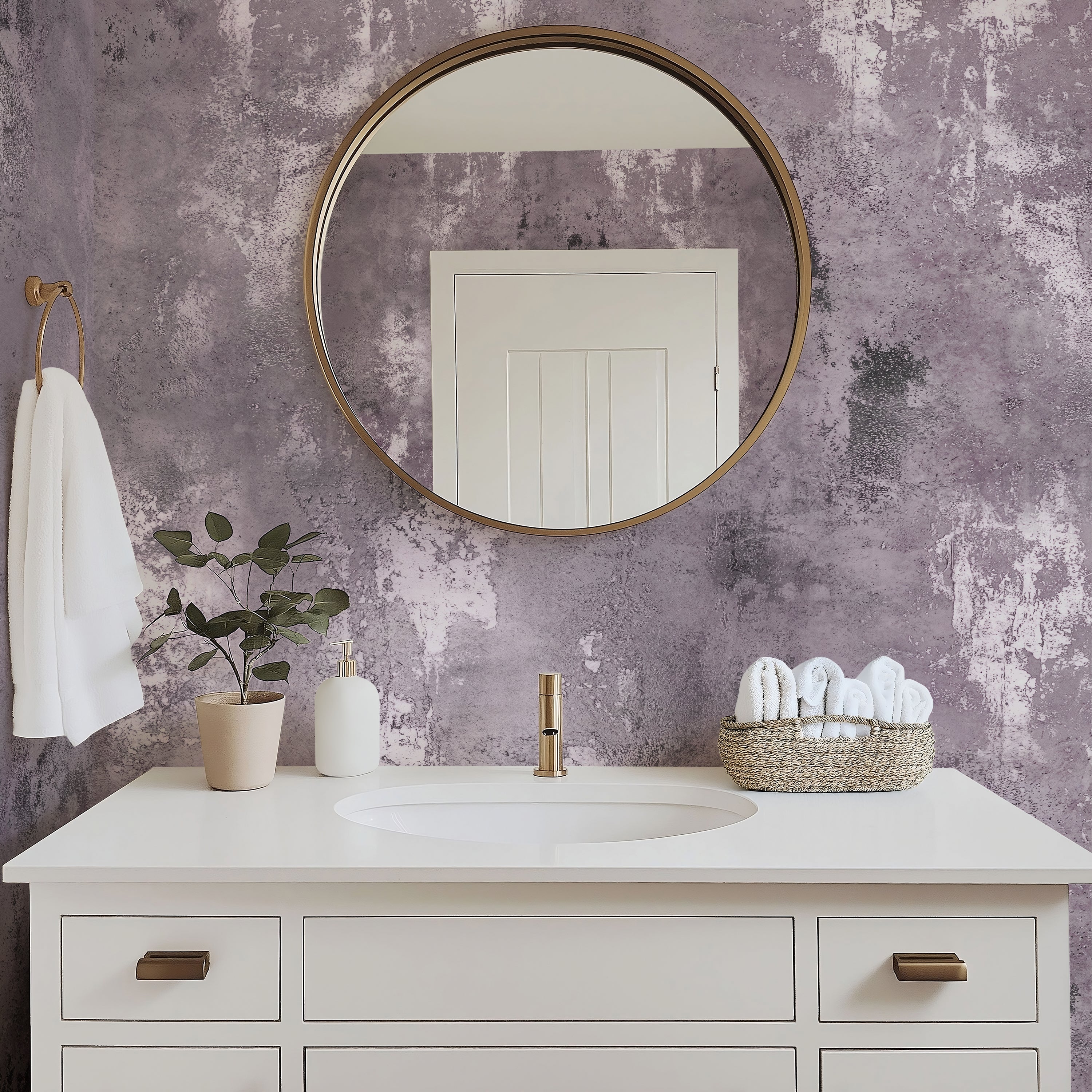 Soft Aubergine Plaster - Luxe Textures Luxury Wallpaper Mural