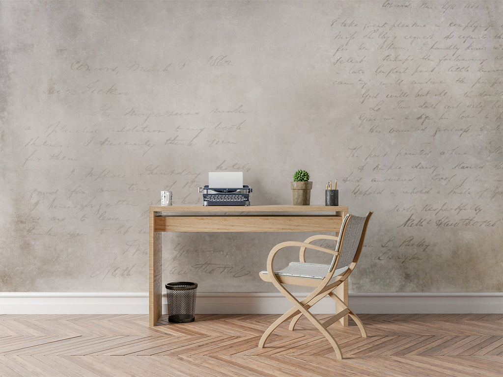 Vintage Handwriting — Rustic Farmhouse Luxury Wallpaper Mural
