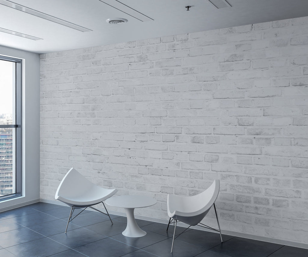 Whitewash Brick — Rustic Farmhouse Luxury Wallpaper Mural