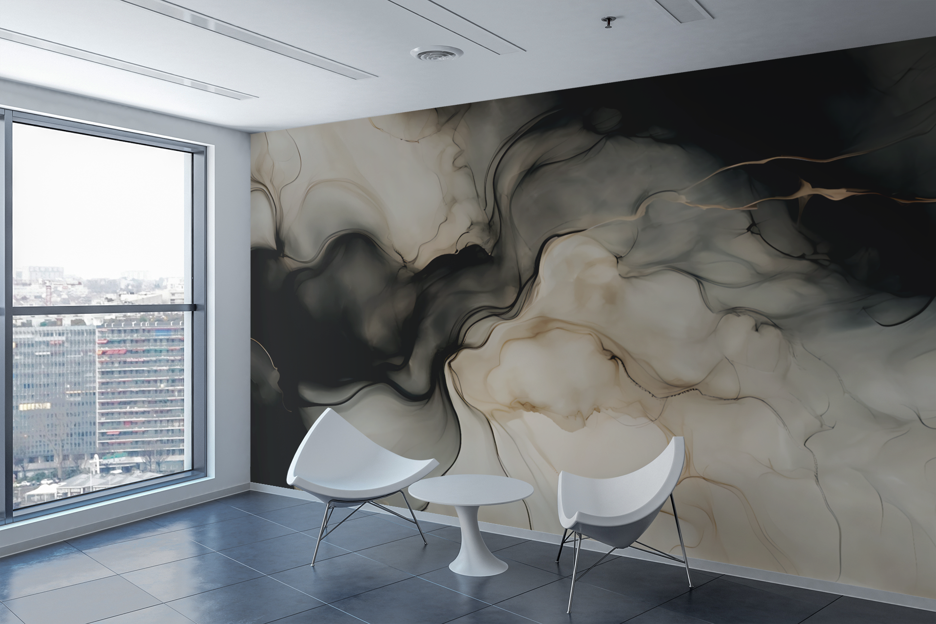 Smoke & Honey — Abstract Luxury Wallpaper Mural