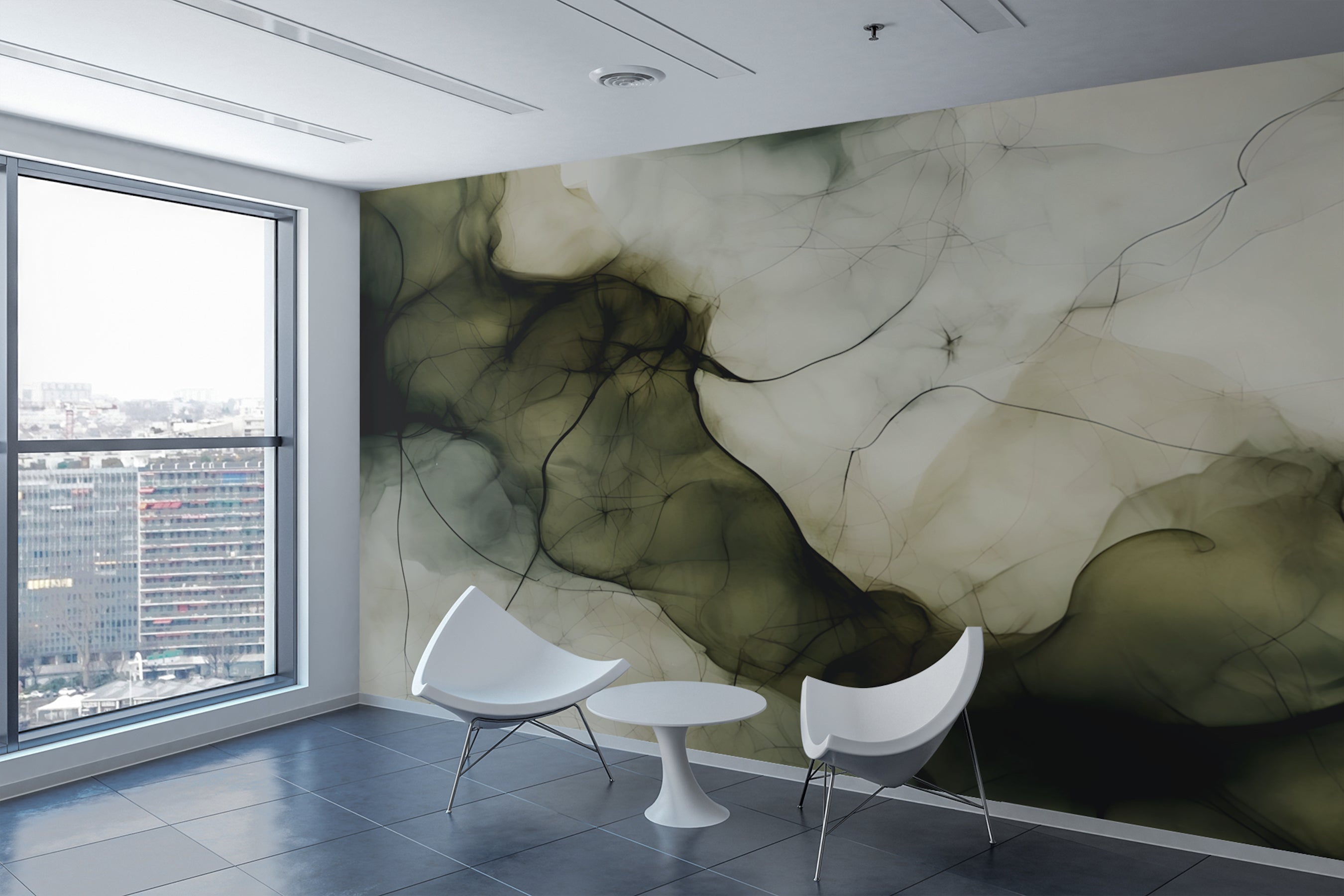 Moss Whispers — Abstract Luxury Wallpaper Mural