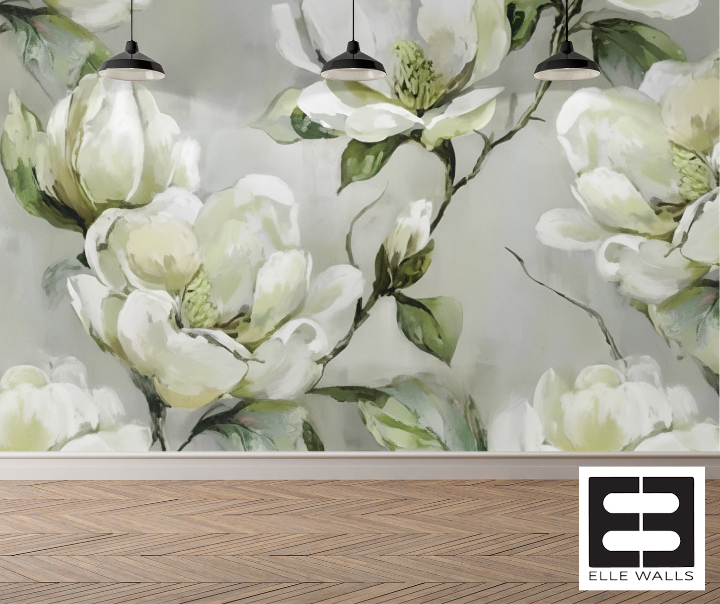 Watercolor Magnolias — Bold Florals Luxury Wallpaper Mural