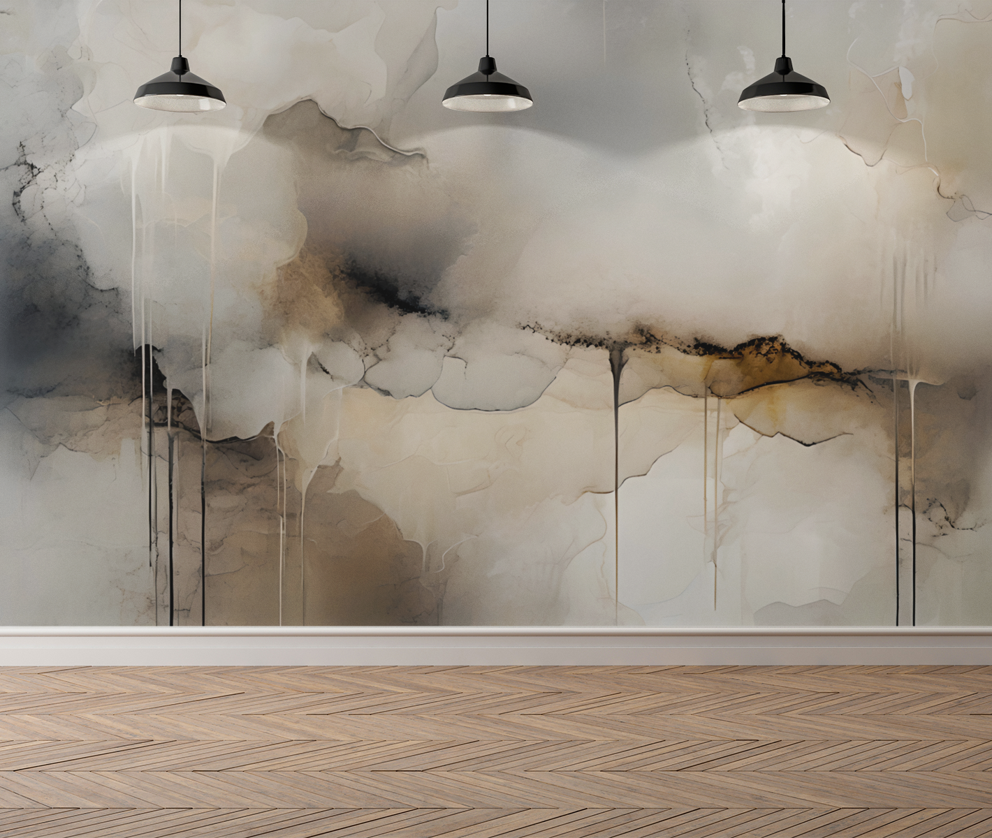 Amber Drift — Abstract Luxury Wallpaper Mural