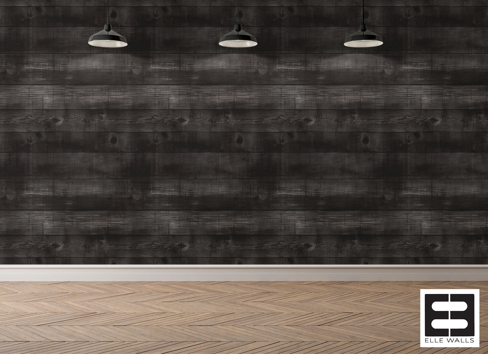 Ebony Plank — Rustic Farmhouse Luxury Wallpaper Mural