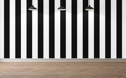 Black & White Horizontal Stripes — Classic Stripes Luxury Wallpaper Mural