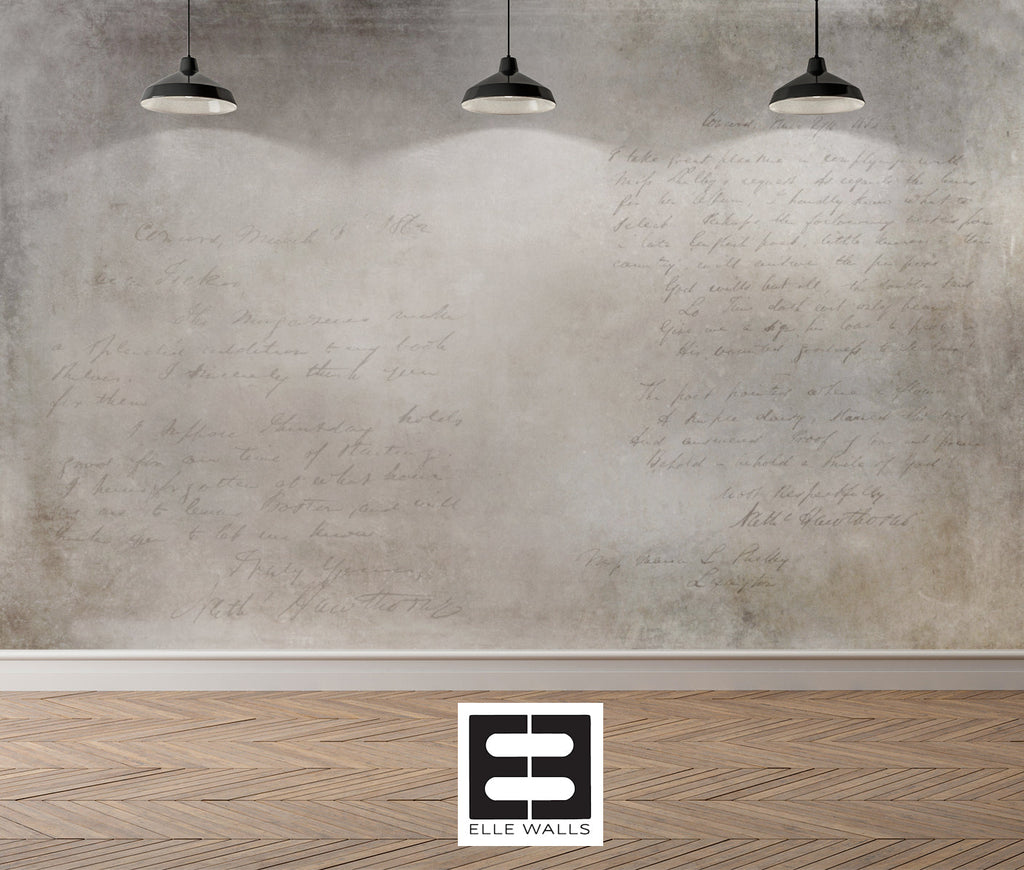 Vintage Handwriting — Rustic Farmhouse Luxury Wallpaper Mural
