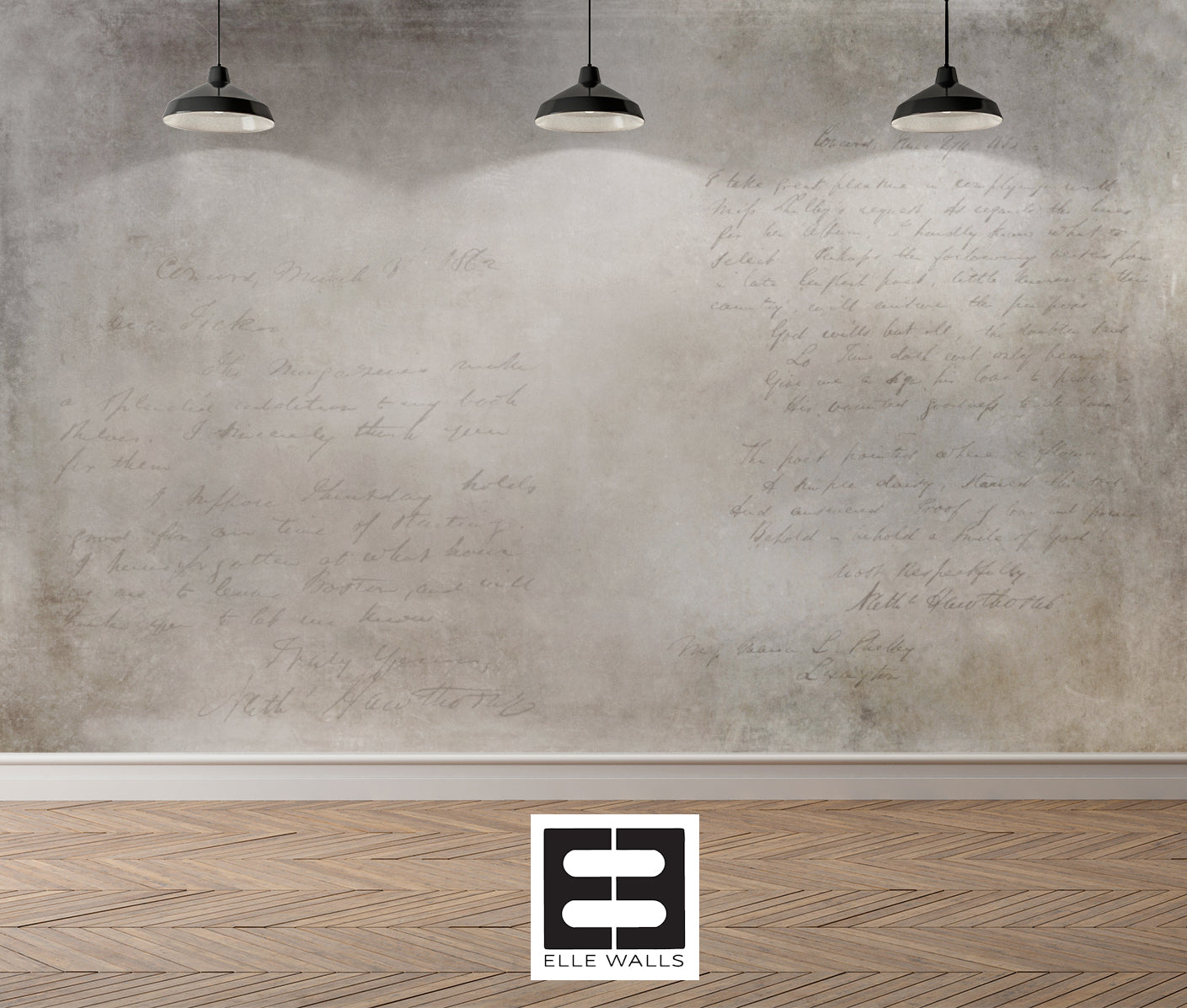 Vintage Handwriting — Rustic Farmhouse Luxury Wallpaper Mural