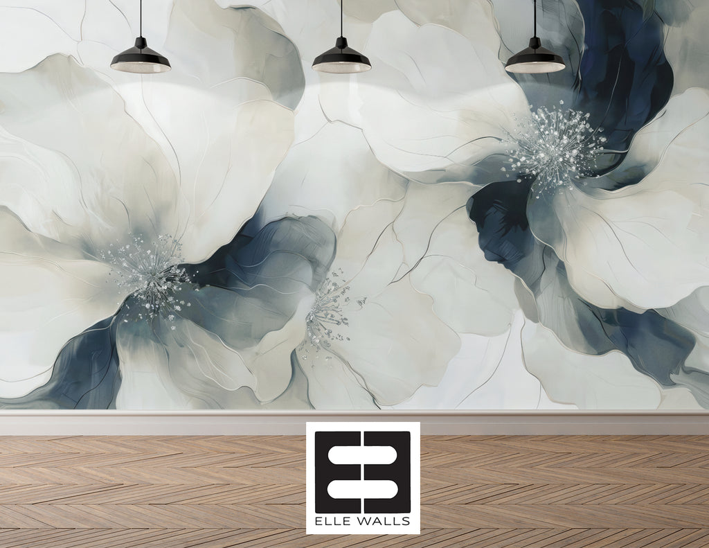 Blue Blooms - Bold Floral Luxury Wallpaper Murals