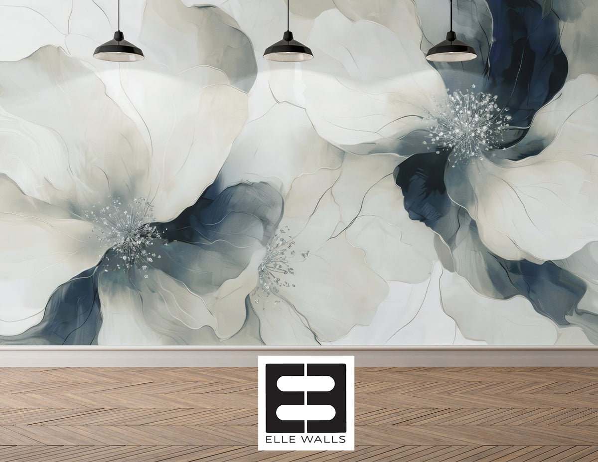 Blue Blooms - Bold Floral Luxury Wallpaper Murals