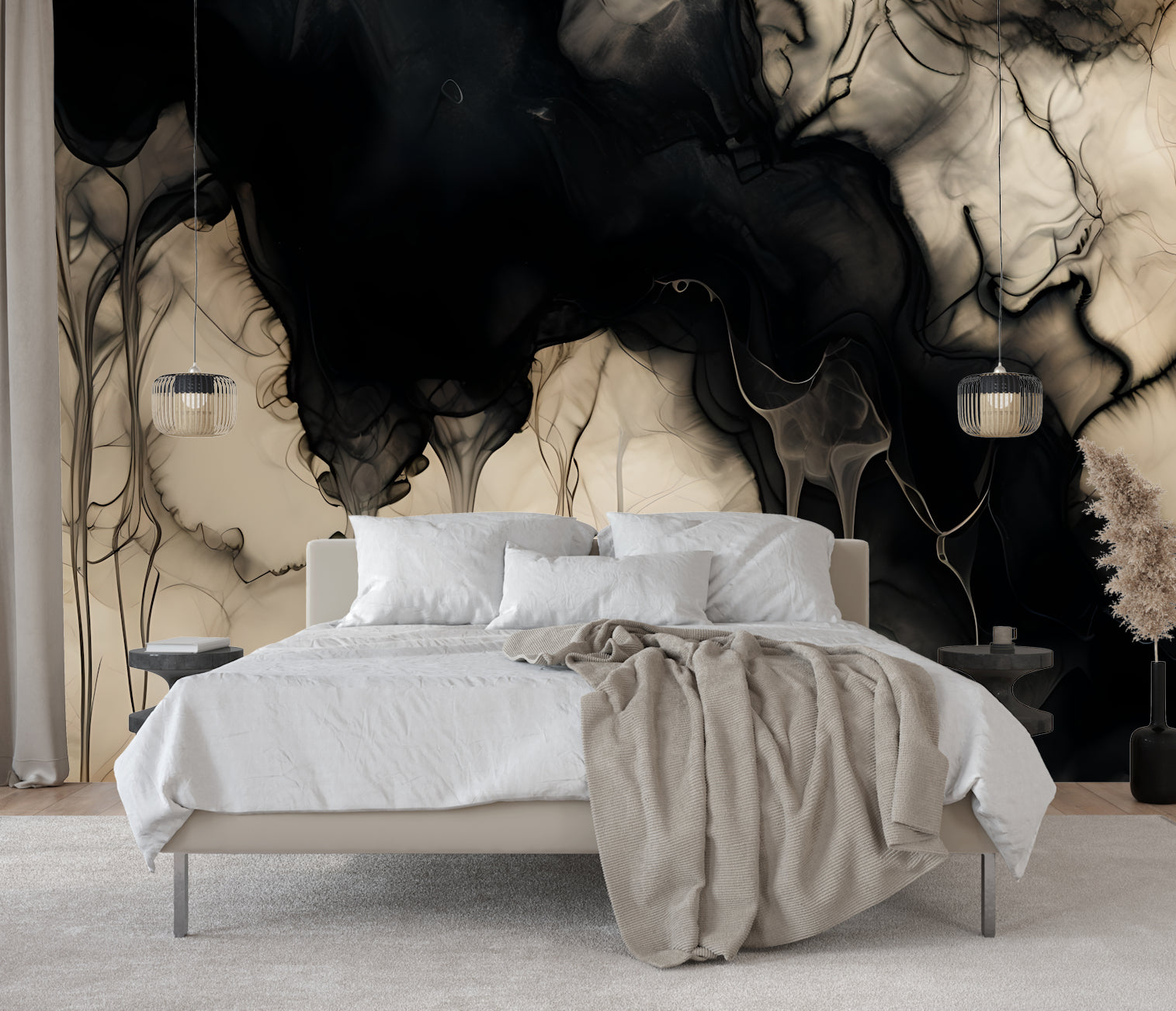 Ink & Ivory — Abstract Luxury Wallpaper Mural