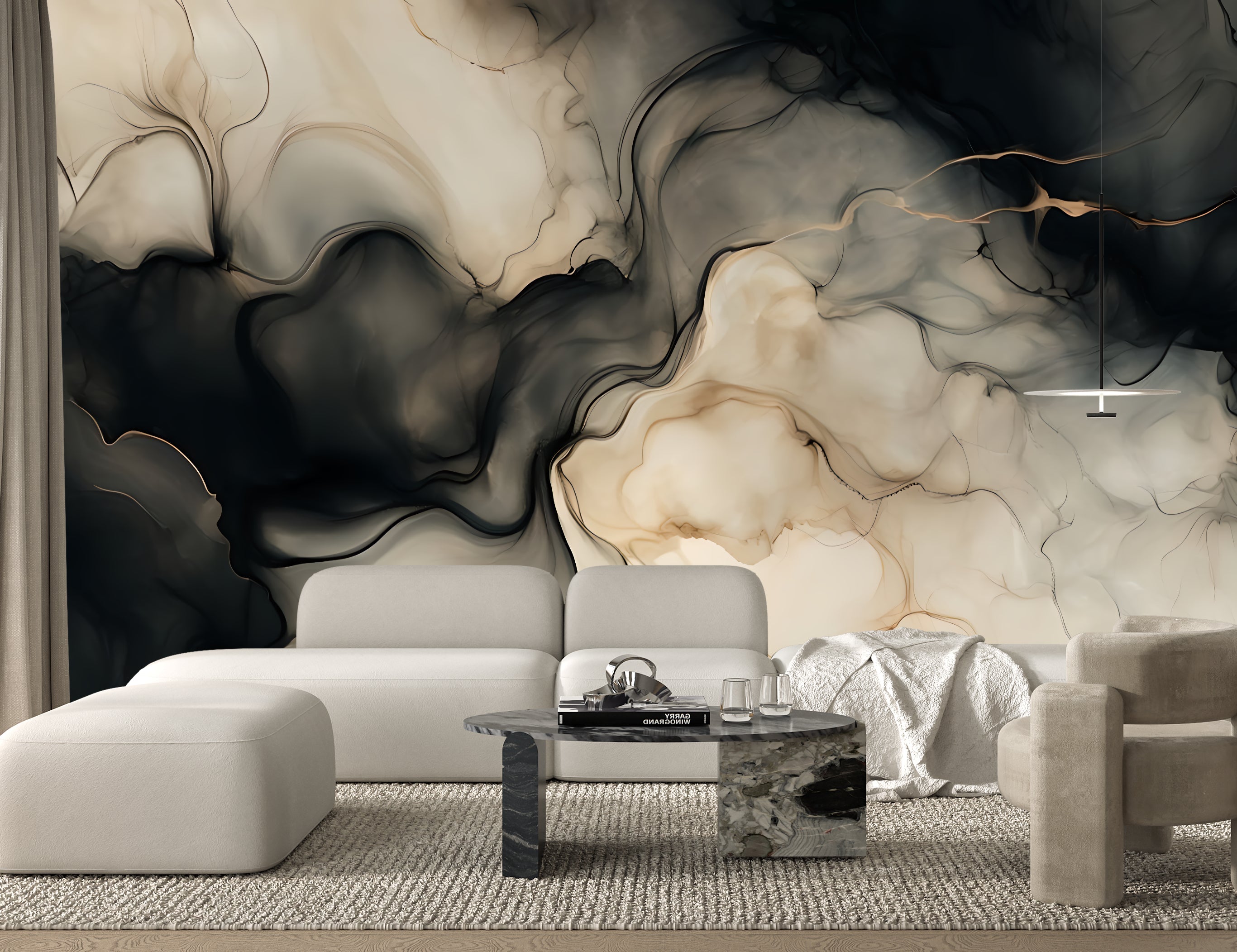 Smoke & Honey — Abstract Luxury Wallpaper Mural