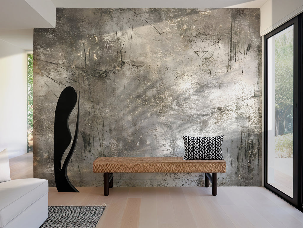 Distressed Scratched Concrete — Luxe Textures Luxury Wallpaper Mural