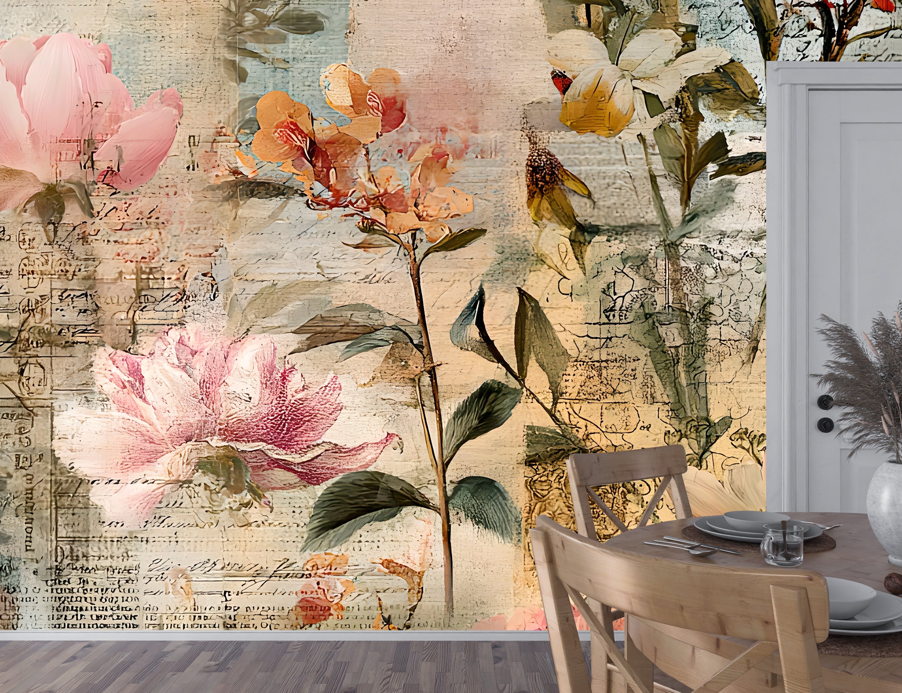 Floral Whimsy — Bold Florals Luxury Wallpaper Mural