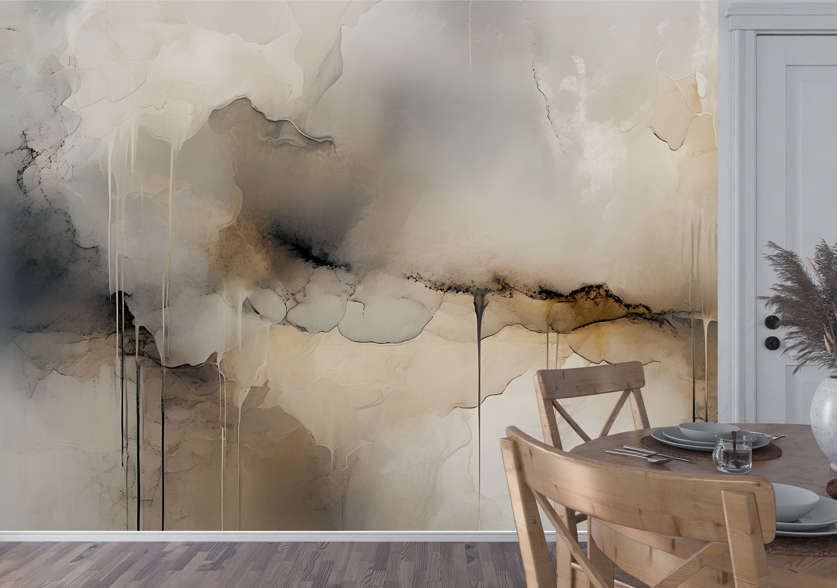 Amber Drift — Abstract Luxury Wallpaper Mural