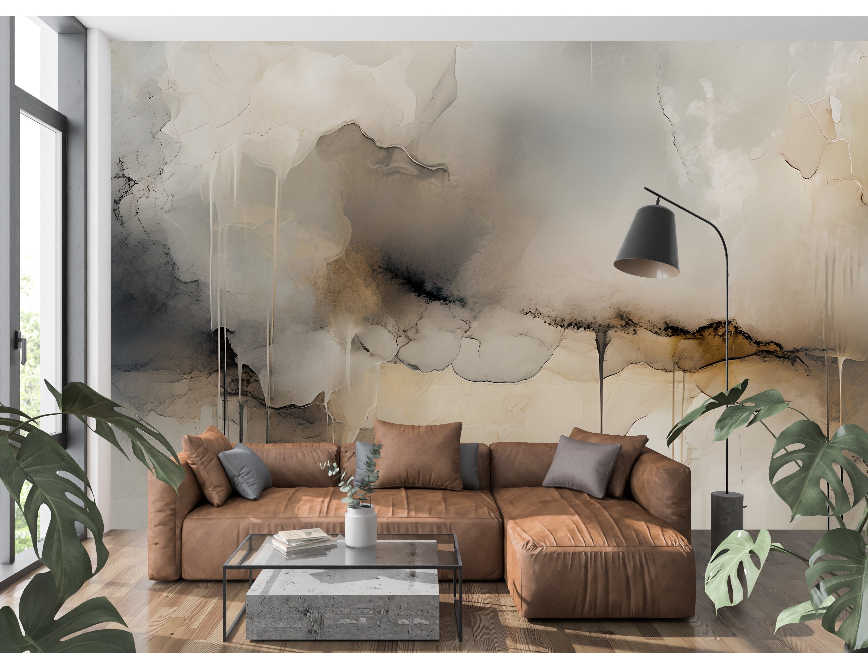 Amber Drift — Abstract Luxury Wallpaper Mural