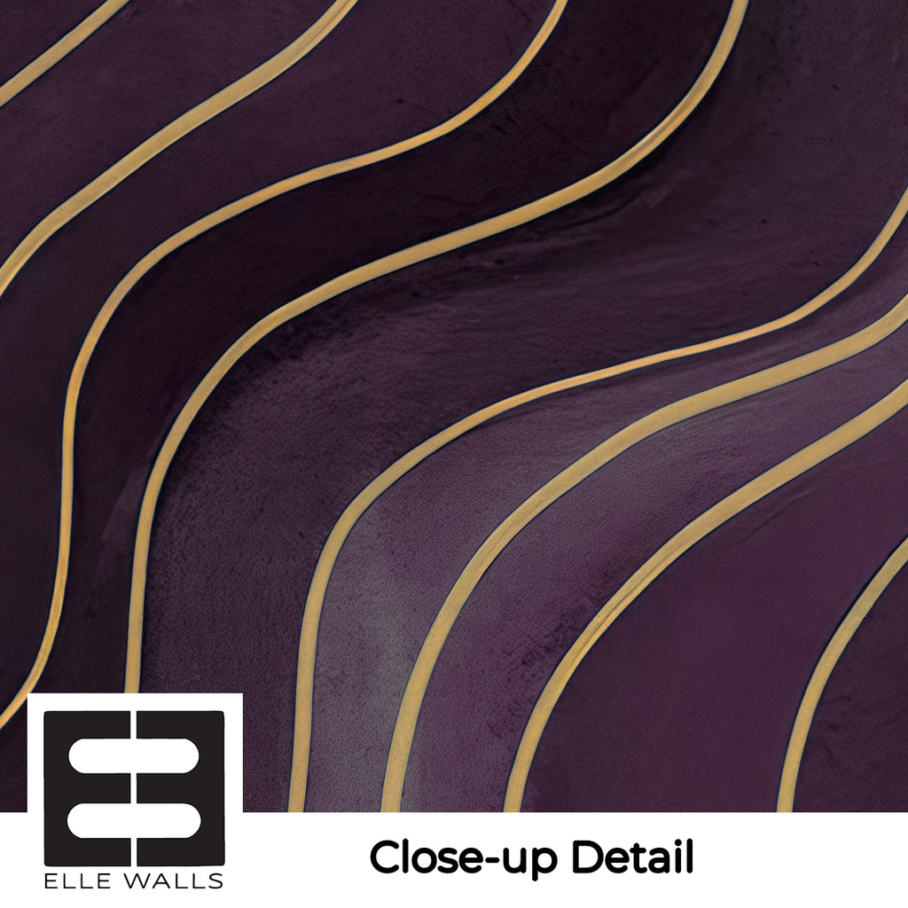 Amethyst Wavy Lines - Abstract Luxury Wallpaper Mural