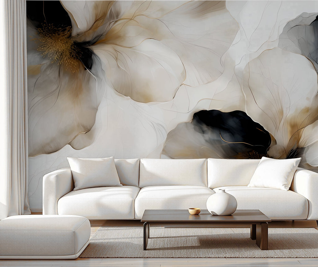 Midnight Bloom I — Bold Florals Luxury Wallpaper Mural