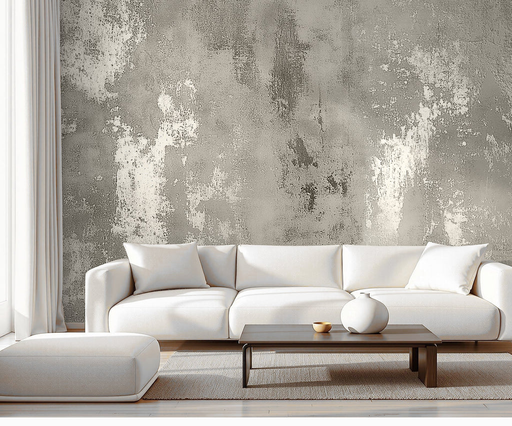 Gray & White Plaster — Luxe Textures Luxury Wallpaper Mural
