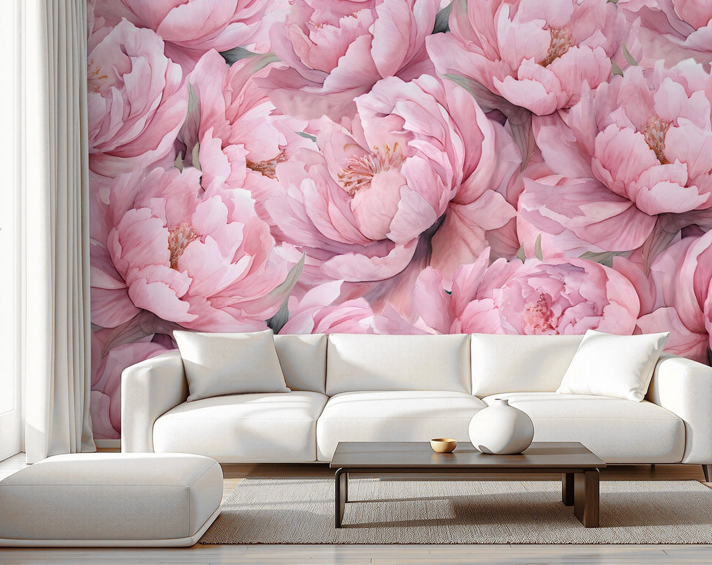 Full Bloom Peonies — Bold Florals Luxury Wallpaper Mural