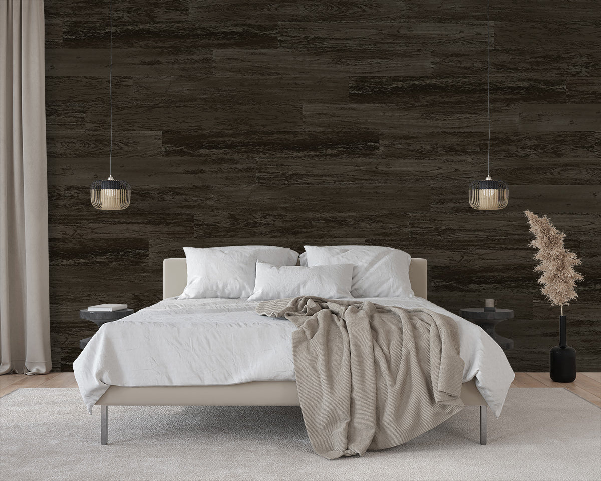 Woodgrain Wallpaper Plank/Tile - Dark Neutral