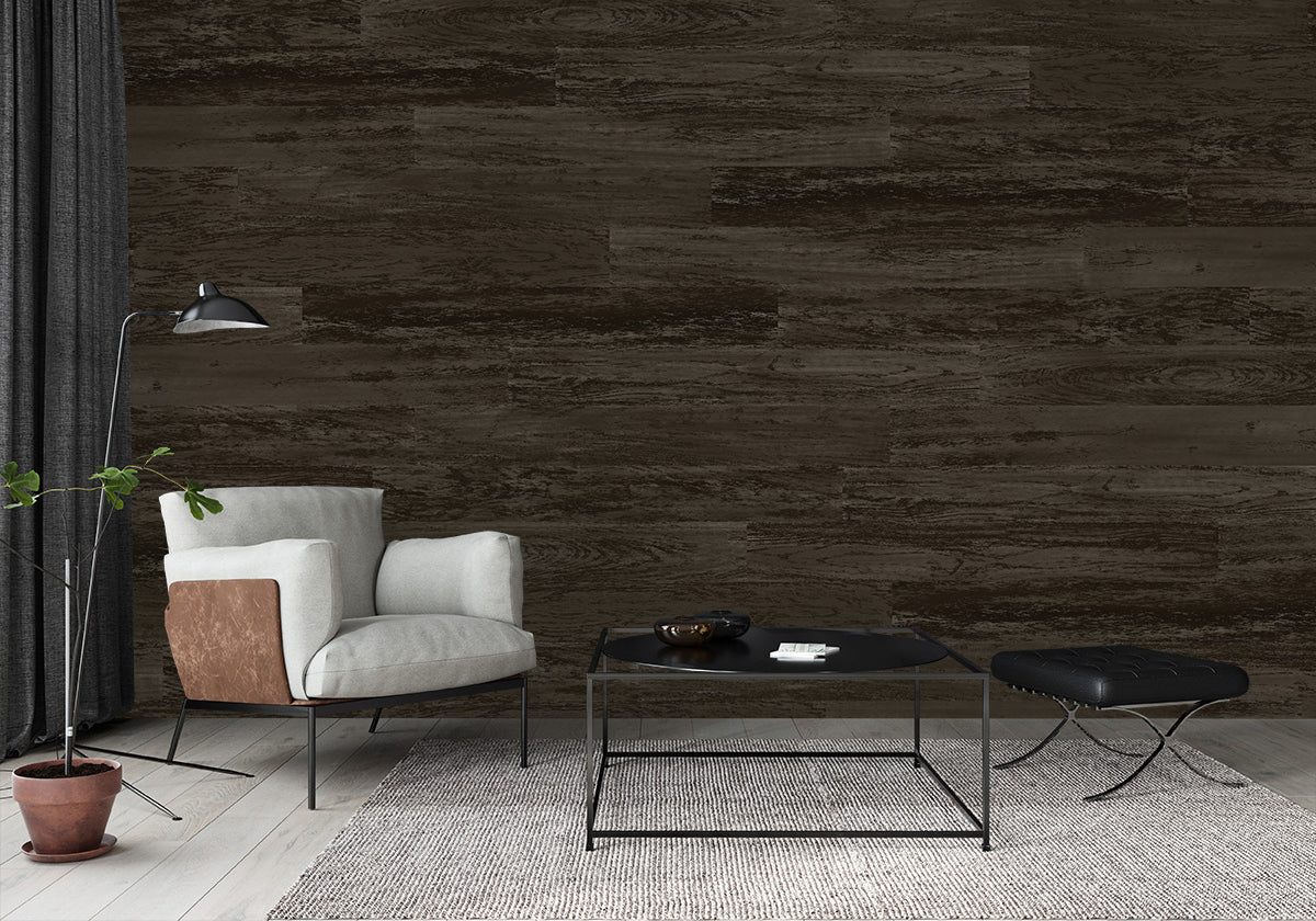 Woodgrain Wallpaper Plank/Tile - Dark Neutral