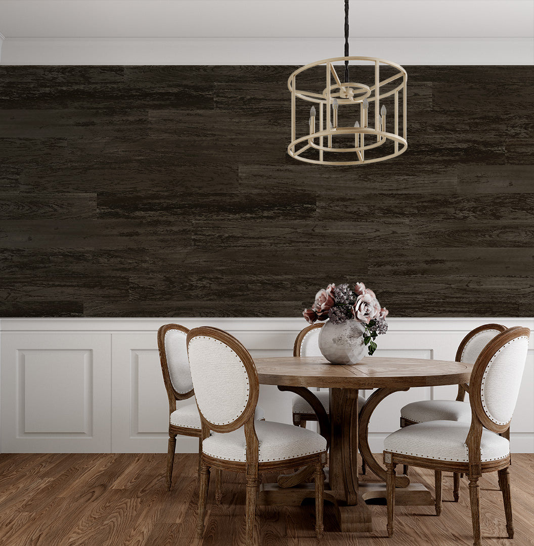 Woodgrain Wallpaper Plank/Tile - Dark Neutral