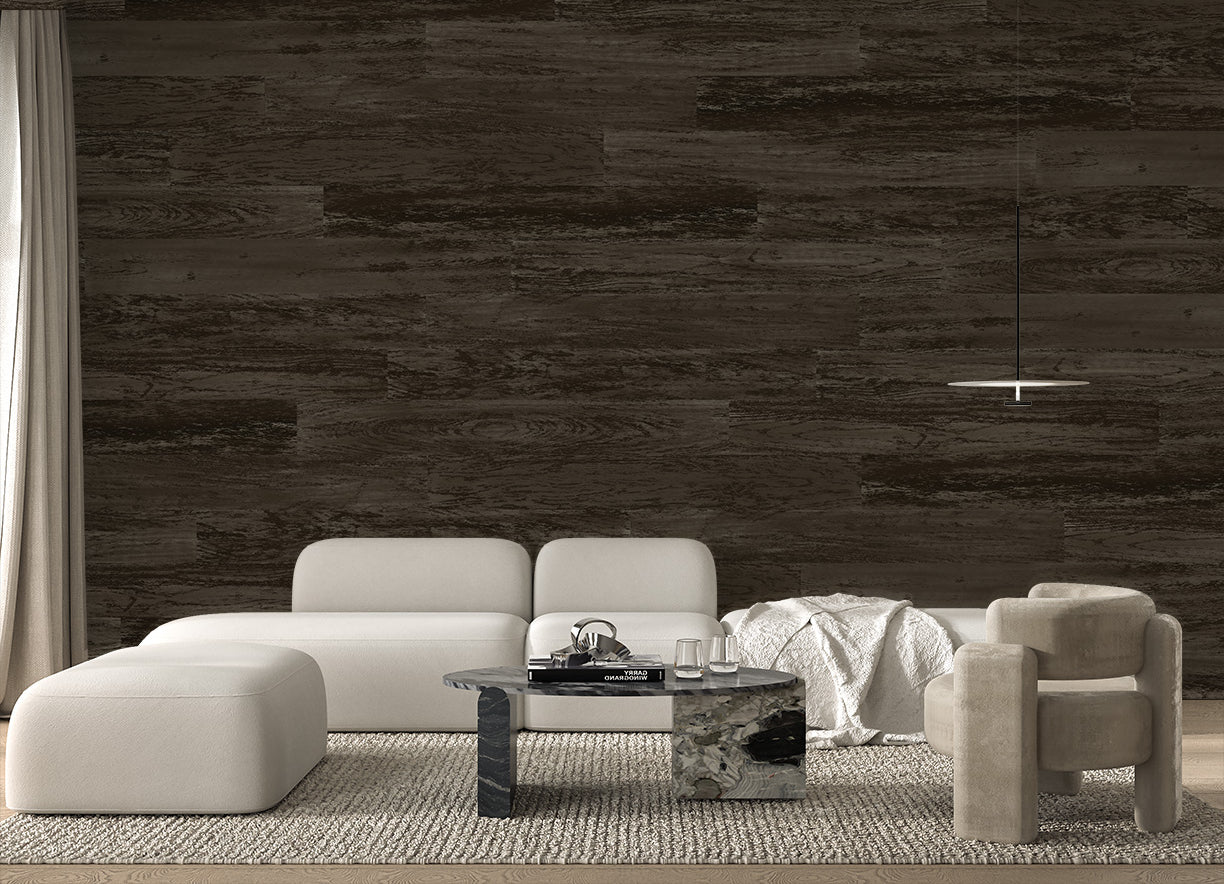 Woodgrain Wallpaper Plank/Tile - Dark Neutral