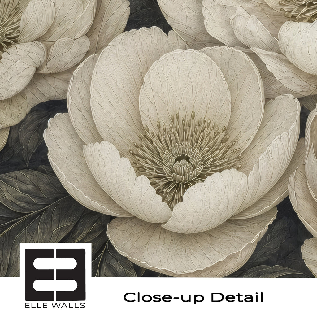 Sage Noir — Bold Florals Luxury Wallpaper Mural