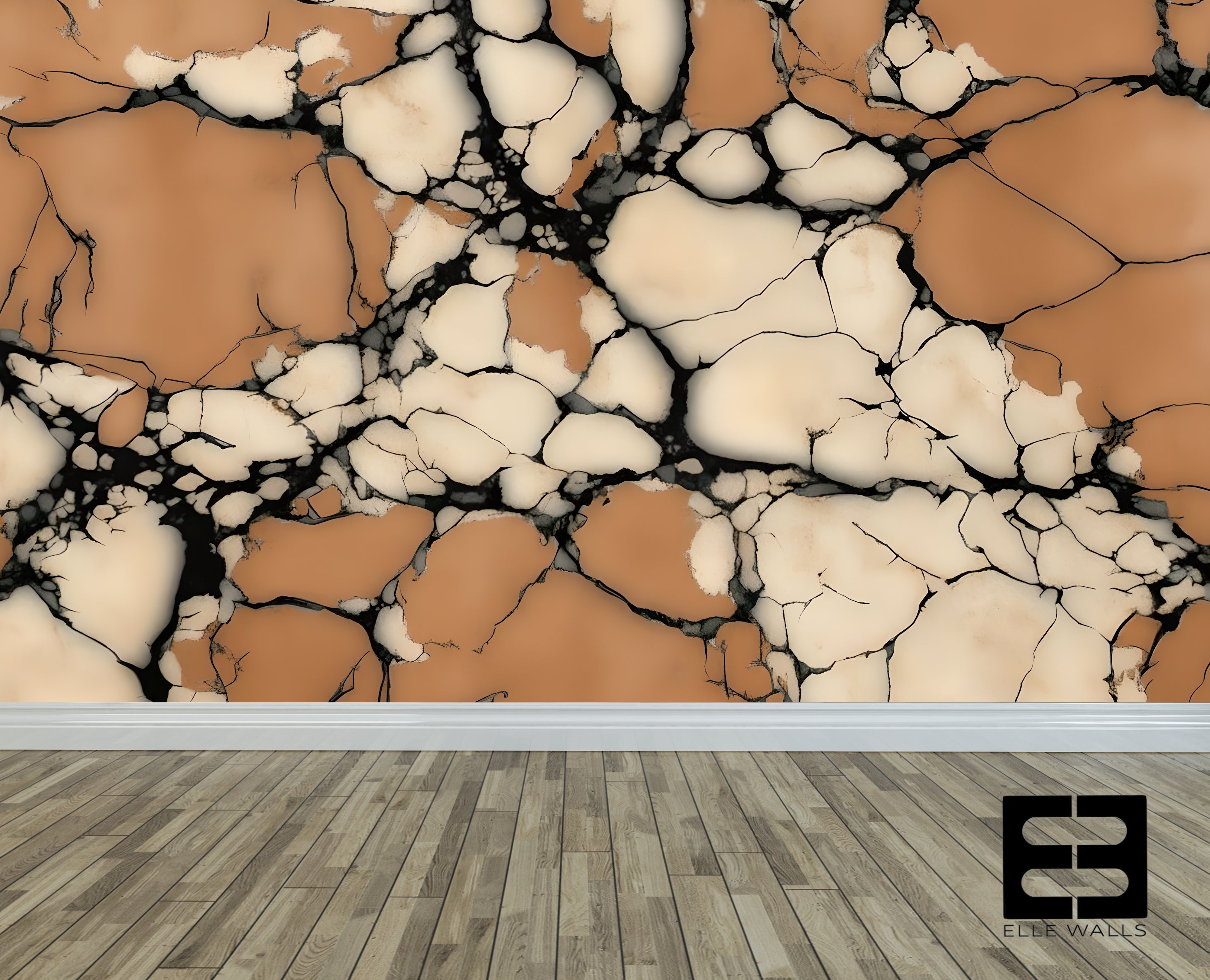 Terracotta Stone — Abstract Luxury Wallpaper Mural